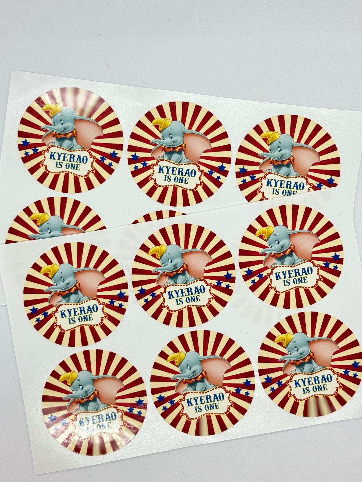 Etiquettes autocollantes rondes x12